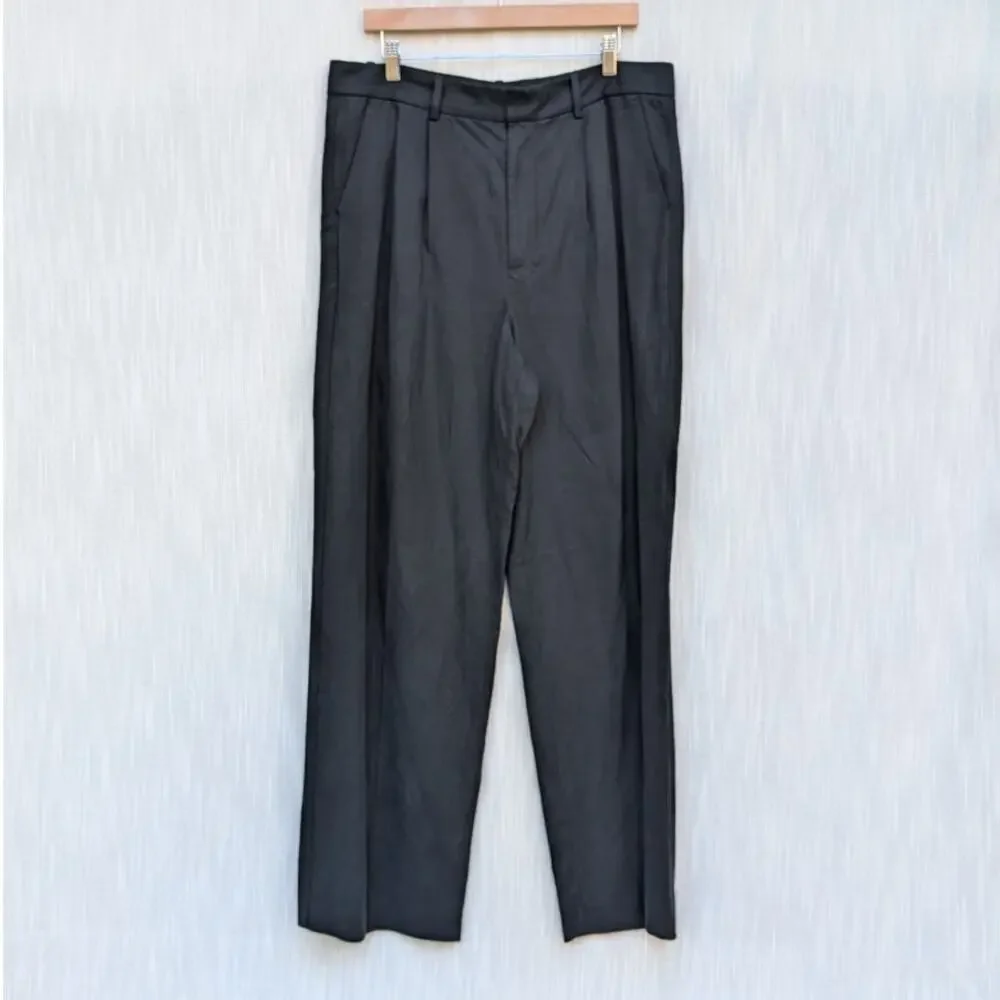 NWT Madewell Black Tall Slouchy Straight Pants in Drapey Twill NS449, Size 12 - Picture 2 of 11